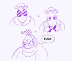 anthro closed_frown clothed clothed_anthro clothed_male clothing coat curly_hair directional_arrow duo eyewear facial_hair frown hair hat headgear headwear holding_eyewear holding_object holding_sunglasses long_ears male male_anthro mitten_hands mouth_closed mustache noseless profanity purple_eyes purple_eyewear purple_line_art purple_sunglasses scarf short_hair simple_background suit sunglasses text thin_eyebrows thinking thought_bubble topwear trenchcoat white_background color-cacophony mario_bros mario_plus_rabbids_kingdom_battle mario_plus_rabbids_sparks_of_hope nintendo raving_rabbids rayman_(series) ubisoft phantom_of_the_bwahpera t.s._woodrow ghost hybrid lagomorph mammal rabbid spirit 2024 colored_line_art crossover english_description english_text multiple_scenes sketch