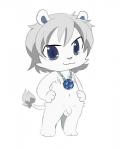 anthro balls blue_eyes flaccid foreskin genitals jewelry looking_at_viewer male penis solo young young_anthro inubashiri jewelpet sanrio sega sega_fave granite_(jewelpet) felid lion mammal pantherine hi_res