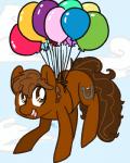 attached_to_balloon balloon balloon_support big_eyes brown_body brown_eyes brown_fur brown_hair cloud cutie_mark ears_up feral fluffy fluffy_tail fur googly_eyes hair hanging_from_balloon horseshoe inflatable inflatable_support long_tail male nude open_mouth outside quadruped sky smile solo string tail teeth tongue mt hasbro my_little_pony fan_character equid equine horse mammal pony 2013 4:5