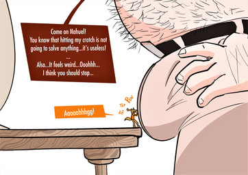 angry anthro aroused belly_hair belt belt_buckle big_bulge body_hair buckle bulge clothed clothed_anthro clothed_male clothing dialogue duo fully_clothed fully_clothed_anthro fully_clothed_male fur furniture furniture_lamp hairy_hands jealous khaki_pants khakis lamp larger_male macro male male/male micro obscured_face orange_body orange_fur overweight overweight_anthro overweight_male partially_clothed partially_clothed_anthro partially_clothed_male pink_body screaming size_difference smaller_male speech_box table text topless topless_anthro topless_male dudenahuel nahuel_(dudenahuel) roy_(dudenahuel) canid canine domestic_pig mammal maned_wolf suid suine sus_(pig) yorkshire_pig 2023 absurd_res colored_sketch english_text hi_res sketch