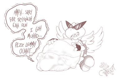 anthro bulge clothing digestion digestion_sequence duo eyewear female female_prey gloves handwear looking_pleasured male male/female male_pred muffled_speech nikky_(shagapult) role_reversal sitting squish sunglasses teeth unwilling_prey vore wings cownugget mario_bros nintendo rainer_(shagapult) dinosaur koopa koopa_paratroopa koopa_troopa prehistoric_species reptile scalie turtle yoshi
