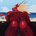 anthro biceps big_muscles clothing hair horn looking_away male muscular muscular_anthro muscular_male solo standing swimwear teeth thick_thighs thong underwear bada-butterfly monster_(game) mythology delga dragon mythological_creature mythological_scalie scalie 1:1 2018 digital_media_(artwork) hi_res