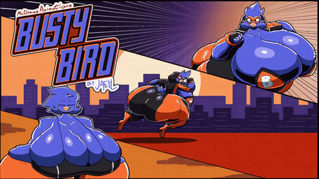 anthro beak big_breasts big_butt black_clothing blue_body blue_feathers boots bottomwear bounce bouncing_breasts bra breasts butt city cityscape clothing determined feathers female footwear front_view high_heeled_boots high_heels hip_sway hoodie huge_breasts huge_butt huge_hips huge_thighs hyper hyper_breasts hyper_butt hyper_hips hyper_thighs looking_at_viewer mask non-mammal_breasts orange_clothing orange_sky pants running shoes side_view sky solo superhero_costume text thick_thighs topwear underwear wide_hips yellow_beak mcdraws busty_bird avian bird corvid corvus_(genus) crow oscine passerine 2026 animated signature