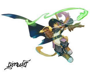 anthro belt boots cape clothing footwear fur gloves green_eyes handwear male mask melee_weapon rapier shoes smile solo sword weapon yellow_body yellow_fur nimadj bandai_namco digimon digimon_liberator digimon_(species) felid feline mammal nyabootmon hi_res