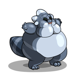 3_toes 4_fingers anthro black_sclera close_to_bursting countershade_torso countershading featureless_chest featureless_crotch feet fingers glistening glistening_body green_eyes grey_body inflation male markings no_eyelashes no_navel nude_anthro shadow simple_background solo striped_markings striped_tail stripes tail tail_markings toes uber_inflation white_background riilu riilu_(character) lizard reptile scalie 1:1 2015 digital_media_(artwork) shaded