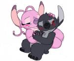 4_toes antennae_(anatomy) black_body black_claws black_fur black_nose blush chest_markings chest_tuft claws duo eyebrows eyelashes feet fur hand_holding hand_on_head head_tuft markings multicolored_antennae narrowed_eyes pink_antennae pink_body pink_fur purple_eyes purple_nose raised_inner_eyebrows red_eyes simple_background smile toes tuft two_tone_antennae white_background white_markings mickeymonster disney lilo_and_stitch angel_(lilo_and_stitch) fan_character shadow_(fan_experiment) alien experiment_(lilo_and_stitch) 2010 colored_sketch sketch mother_(lore) mother_and_child_(lore) parent_(lore) parent_and_child_(lore)