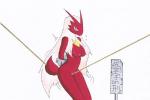 arms_behind_back bdsm blaziken bondage bound breasts digidredg female looking_at_viewer nintendo nipples pokémon pussy_floss rope standing video_games
Rating: Explicit
Score: 3
User: ChestFox
Date: March 24, 2014