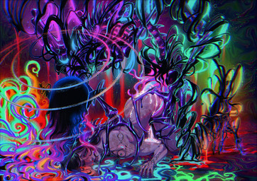 alternative_fashion anal anal_penetration arm_tattoo ass_up black_hair blood blush bodily_fluids bone butt claws cum curly_hair duo excessive_cum excessive_genital_fluids finger_tattoo genital_fluids goth hair kneeling long_hair male male/male nosebleed not_furry penetration penile penile_penetration penis_in_ass pointy_ears psychedelic rib_cage shoulder_tattoo size_difference skeleton spiral tattoo tattooed_joints tentacles the_distortion_(tma) unusual_anatomy blackberreh the_magnus_archives beholding_(tma) gerard_keay animated_skeleton avatar_(tma) entity_(tma) human humanoid mammal monster spiral_(tma) undead colorful_theme digital_media_(artwork) hi_res
