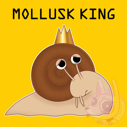 ambiguous_gender apode armless black_eyes black_text brown_shell crown feral headgear legless logo monotone_background narrowed_eyes sad shell simple_background solo tan_body text yellow_background luntali999 disney hoppers_(disney) pixar mollusk_king_(luntali999) gastropod mollusk snail 1:1 2026 artist_logo character_name digital_drawing_(artwork) digital_media_(artwork) hi_res shaded