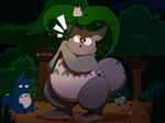 ambiguous_gender feral forest forest_background group leaf nature nature_background night outside plant rock shrub tail tree hugo_yaps ghibli my_neighbor_totoro totoro mammal spirit digital_drawing_(artwork) digital_media_(artwork) digital_painting_(artwork) hi_res painting_(artwork)