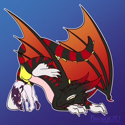 andromorph andromorph/male andromorph_penetrated animal_genitalia anthro anthro_on_feral anus back_spikes back_wings balls belly bestiality big_wings black_body blush blush_lines butt cheek_spikes chin_spikes dragging duo facial_spikes feral fingers fur genitals glistening glistening_eyes hair head_horn head_spikes horn intersex intersex/male intersex_penetrated interspecies knot knot_dragging knot_hanging knot_root knot_tugging knotted_penis knotting looking_at_another looking_back looking_back_at_another looking_pleasured male male_penetrating male_penetrating_andromorph male_penetrating_intersex membrane_(anatomy) membranous_wings multicolored_horn nude nude_anthro open_mouth penetration penile penile_penetration penis plantigrade purple_hair raised_leg red_stripes sex simple_background slightly_chubby smile spiked_tail spikes spikes_(anatomy) straight_hair stripes stuck_knot tail text thick_thighs tongue tongue_out tuft two_tone_horn white_body white_fur wing_spikes wings yellow_balls yellow_eyes yellow_sclera biological.pet conditional_dnp mythology thistle_(frootbytes) domestic_cat dragon felid feline felis mammal mythological_creature mythological_scalie scaled_dragon scalie winged_dragon 1:1 2025 absurd_res artist_name colored dated digital_drawing_(artwork) digital_media_(artwork) hi_res signature watermark nonbinary_(lore) trans_(lore) trans_woman_(lore)