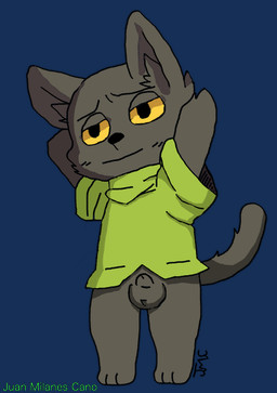animal_genitalia anthro balls black_eyes black_tail bottomless clothed clothing crossgender genitals male paws sheath simple_background solo tail text transparent_background yellow_sclera juan-milanes-cano google google_doodle magic_cat_academy momo_(google) domestic_cat felid feline felis mammal absurd_res alpha_channel digital_media_(artwork) english_text hi_res signature source_request traced