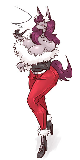 anthro belt big_breasts bottomwear breasts cleavage clothed clothing denim denim_bottomwear denim_clothing exposed_shoulder female footwear glistening glistening_breasts grey_body hair high_heels holding_object holding_smoking_pipe inner_ear_fluff jeans jewelry long_hair looking_at_viewer necklace pants red_bottomwear red_clothing red_eyes red_hair red_jeans red_pants shoes simple_background smoke smoking_pipe solo standing tail three-quarter_view topwear tuft white_background wide_hips mokkoyu betty_(mokkoyu) canid canine canis mammal wolf 2025 absurd_res digital_media_(artwork) full-length_portrait hi_res portrait sketch