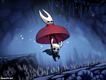 2_horns ambiguous_gender biped black_eyes cloak clothing duo floating horn multicolored_body red_cloak red_clothing spikes text underground white_text lucaniamc hollow_knight:_silksong hollow_knight_(franchise) team_cherry hornet_(hollow_knight) the_knight_(hollow_knight) arthropod vessel_(species) 4:3 english_text signature female_(lore) half_sister_(lore) sibling_(lore) sister_(lore)