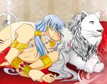 bed blush clothed clothing duo ear_piercing feral furniture hair holding_down humanoid_pointy_ears kissing lying male male/male on_back on_bed piercing pointy_ears simple_background topless white_hair monsterdonghae07 inuyasha inuyasha_(inuyasha) sesshomaru animal_humanoid canid canine canis demon domestic_dog felid half-demon humanoid hybrid lion mammal pantherine absurd_res hi_res brother_(lore) brothers_(lore) incest_(lore) sibling_(lore)