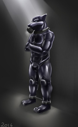 3_toes abs anthro bdsm biped bodysuit bondage bound bulge clothed clothing collar encasement feet gas_mask gimp gimp_suit harness kidnapping latex lock locked male mask metal_collar null_bulge padlocked_collar restraints simple_background skinsuit solo spreader_bar standing straitjacket submissive submissive_male tight_clothing toes archy- canid canine canis coyote mammal 2016 absurd_res hi_res