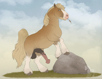 anatomically_correct anatomically_correct_feral anatomically_correct_genitalia anatomically_correct_penis animal_genitalia animal_penis balls bedroom_eyes big_balls big_penis blonde_mane blue_eyes brown_balls brown_body brown_fur brown_penis brown_sheath cloud equine_genitalia equine_penis erection eyebrows feathering feral flared_penis fur genitals grass hooves leg_markings looking_at_viewer male male_feral mane markings medial_ring mottled mottled_genitalia mottled_penis multicolored_penis narrowed_eyes outside penis pink_penis plant quadruped raised_tail realistic_feral rock seductive sheath sky smile snout socks_(marking) solo standing tail tan_body tan_fur tan_tail two_tone_penis unguligrade vein veiny_penis white_body white_fur fenn.perrox caro_(fenn.perrox) belgian_draft_horse draft_horse equid equine horse mammal 2026 digital_drawing_(artwork) digital_media_(artwork) hi_res watermark