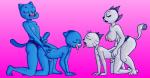 age_difference all_fours anal anal_penetration anthro blue_body blue_fur blush bodily_fluids breast_size_difference breasts cum dildo dominant dominant_female erection eyes_closed female flat_chested fur genital_fluids genitals group group_sex holding_tail_up humanoid_genitalia humanoid_penis male male/female male_penetrated mature_anthro mature_female nipples nude object_in_ass parallel_sex pegging penetration penis pink_background saliva sex sex_toy sex_toy_in_ass sex_toy_insertion sex_toy_penetration simple_background strapon sweat tongue tongue_out toying_partner white_body white_fur young redout cartoon_network the_amazing_world_of_gumball the_complex_adventures_of_eddie_puss eddie_puss gumball_watterson mother_puss nicole_watterson domestic_cat felid feline felis mammal crossover hi_res incest_(lore) mother_(lore) mother_and_child_(lore) mother_and_son_(lore) parent_(lore) parent_and_child_(lore) parent_and_son_(lore) son_(lore)