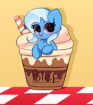 beverage blue_body blue_fur blue_hair chest_tuft container cup drinking_straw eyelashes female feral frappuccino fur hair heart_eyes heart_symbol horn micro purple_eyes smile solo tongue tongue_out tuft kittyrosie friendship_is_magic hasbro my_little_pony mythology trixie_(mlp) equid equine mammal mythological_creature mythological_equine unicorn absurd_res hi_res