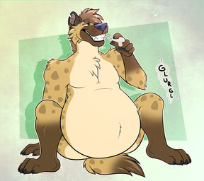 4_toes 5_fingers abstract_background anthro arm_support arm_tuft athletic athletic_anthro athletic_male backward_arm_support belly bent_legs big_belly big_butt biped black_body black_finger_claws black_fur black_pawpads black_toe_claws bloated bone brown_ears brown_feet brown_hair brown_hands brown_snout brown_tail_tip butt butt_from_the_front casual_nudity cheek_tuft chest_tuft chewing_bone claws clenched_teeth crouching dark_spots digestion digestion_noises dipstick_tail elbow_tuft eyebrow_through_hair eyebrows facial_tuft feet finger_claws fingers fluffy fluffy_tail fur gloves_(marking) gurgle_(sound_effect) hair half-closed_eyes hand_pawpads holding_bone huge_belly huge_butt humanoid_hands humanoid_heel inner_ear_fluff knees_up leg_markings male markings multicolored_butt narrowed_eyes notched_ear nude nude_anthro nude_male obese obese_anthro obese_male open_mouth open_smile overweight overweight_anthro overweight_male pawpads paws pecs plantigrade pose purple_eyes purple_nose rumbling_stomach shadow sharp_teeth shoulder_tuft sitting smile socks_(marking) solo sound_effects spots spotted_arms spotted_body spotted_fur spotted_legs spotted_markings spotted_tail squatting_pose stuffing tail tail_between_buttocks tail_markings tan_belly tan_body tan_butt tan_fur teeth thick_calves toe_claws toes toothy_grin translucent translucent_hair tuft two_tone_butt vore weight_gain whisker_spots white_sclera wide_hips leeomon milo_(ronraccoon) hyena mammal 2021 colored digital_drawing_(artwork) digital_media_(artwork) pinup shaded