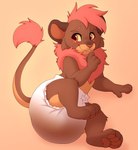 abdl anthro clothed clothing diaper diaper_fetish diaper_only diaper_use embarrassed feces fur hair looking_away lying male mane multicolored_body multicolored_fur pawpads paws pink_eyes pink_hair pink_nose round_ears shy smile soiled_diaper solo tail tail_tuft topless tuft unclean_diaper used_diaper wearing_diaper white_diaper auroraskyyy felid lion mammal pantherine 2025 digital_drawing_(artwork) digital_media_(artwork) hi_res