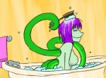 anthro bath breasts bubble female freckles hair half_submerged partially_submerged purple_hair solo tentacles water dr_emery astrid_(em) monster