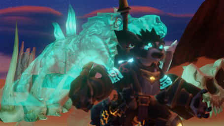 anthro armor axe battle_axe bone cloud depth_of_field desert female feral hammer magic magic_user melee_weapon music plant roaring shaman shrub skull skull_head sky solo sunset sword tools tribal_spellcaster warrior weapon yelling magnovius blizzard_entertainment warcraft saheeri canid devilsaur dinosaur mammal prehistoric_species reptile scalie spirit vulpera 16:9 3d_(artwork) 3d_animation animated background_music digital_media_(artwork) hi_res short_playtime sound webm widescreen