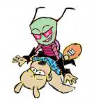 blush clothed clothing dominant dominant_male duo foreplay male male/male pin_down simple_background smile straddling submissive submissive_male invader_zim nickelodeon rocko's_modern_life rocko_rama zim_(invader_zim) alien alien_humanoid humanoid irken macropod mammal marsupial wallaby 2019 crossover digital_media_(artwork)