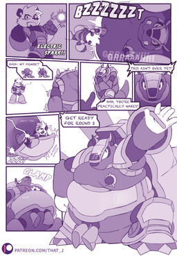 anthro armor armored_boots bdsm belly bondage boss_fight bound clothing dominant electricity entrapment fighting_pose forced gauntlets gloves handwear inside_clothing machine male moobs nude pose raised_arm size_difference smothering squish steam stuck text trapped trapped_in_clothing tricked that_j armored_armadillo armadillo bear giant_panda mammal maverick_(mega_man) robot xenarthran absurd_res comic english_text hi_res url