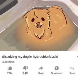 acid ambiguous_gender brown_body brown_fur dissolving fangs feral front_view fur liquid looking_at_viewer simple_eyes smile solo tail teeth text tongue wet wet_body wet_fur advos dissolving_my_dog_in_hydrochloric_acid nintendo pokemon pokemon_winds_and_waves youtube canid canine generation_10_pokemon mammal pokemon_(species) pombon 1:1 2026 digital_drawing_(artwork) digital_media_(artwork) english_text meme redraw