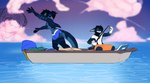 anthro clothing cloud duo fishing_rod fishnet_clothing male sea water givo hyacinth_mora volt_(voltaicharbor32) fish marine shark brother_(lore) brothers_(lore) sibling_(lore)