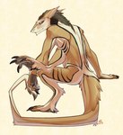 ambiguous_gender anthro biped hi_res invisible_chair linuell_s'eleross looking_at_viewer male_(lore) necroizu pawpads prehensile_tail sergal sitting solo tail tail_tuft tuft