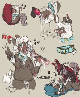 animal_genitalia animal_penis anthro blush bodily_fluids breasts camera_view canine_genitalia canine_penis collar cum drooling duo erection fellatio female female_penetrated genital_fluids genitals gesture hand_gesture knot looking_at_viewer male male/female male_penetrating male_penetrating_female oral oral_penetration penetration penile penis recording saliva sex submissive text v_sign conditional_dnp lustylamb mythology asmodeus_(character) elise_(lustylamb) bovid canid canid_demon canine caprine demon domestic_sheep hellhound mammal mythological_canine mythological_creature sheep hi_res url