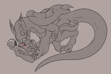 anthro blush claws duo eye_contact eyeball eyeless eyes_closed feet finger_claws fingers glistening glistening_eyes looking_at_another male male/male narrowed_eyes nude penetration semi-anthro sex sharp_teeth side_view simple_background size_difference smile speaker tail tail_coil tail_wrapped_around teeth text thrusting toes tongue tusks fluffy_hypocrite mythology cccat dragon hybrid kobold mammal mythological_creature mythological_scalie nergigante scalie 3:2 artist_name digital_drawing_(artwork) digital_media_(artwork) english_text flat_colors full-length_portrait portrait trans_(lore)