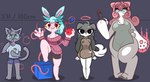 anthro bubble chart claws cube_(object) d6 dice eyewear female glasses group height_chart holding_dice imperial_unit male male/female metric_unit paws ram_g_thunder fan_character bear canid canine felid feline lagomorph leporid mammal rabbit absurd_res hi_res model_sheet