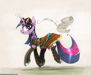 alternative_fashion boots clothing eyewear female feral footwear fur goggles hair horn j-fashion legwear letter lolita_(fashion) loose_feather multicolored_hair paper purple_body purple_fur purple_hair quadruped quill scroll shoes simple_background solo steampunk steampunk_lolita stockings tail text two_tone_hair white_background foxinshadow friendship_is_magic hasbro my_little_pony mythology twilight_sparkle_(mlp) equid equine mammal mythological_creature mythological_equine unicorn url