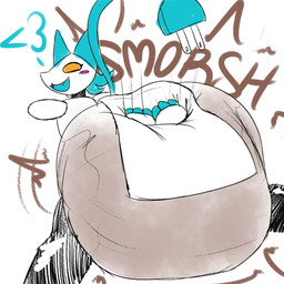 anthro big_diaper blush clothed clothing diaper diaper_fetish diaper_squish diaper_under_clothing feces female head_tuft heart_symbol huge_diaper machine onomatopoeia open_mouth plug soiled_diaper solo sound_effects text tuft unclean_diaper used_diaper wearing_diaper white_diaper yellow_eyes sinningsneasel deltarune undertale_(series) tasque_manager felid feline mammal robot 1:1 hi_res sketch