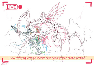 acid_saliva armor arthropod_abdomen big_breasts bodily_fluids breasts camera_overlay camera_view claws dissolving_clothing dripping duo exoskeleton female frill_(anatomy) genitals gun hair headgear helmet huge_breasts insect_legs insect_wings interspecies just_tenth larger_female long_tongue male male/female news news_report nipples nude nude_female onion_oni ranged_weapon saliva saliva_on_tongue saliva_string sharp_teeth simple_background size_difference teeth text tongue tongue_out unusual_anatomy unusual_genitalia weapon wings randomtanstudio helldivers helldiver arthropod human humanoid humanoid_taur insect mammal stalker_(helldivers) taur terminid english_text monochrome signature