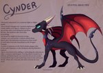 accessory all_fours black_body black_scales claws description female feral green_eyes horn jewelry multi_horn necklace scales scar solo text wings plaguedogs123 activision european_mythology mythology spyro_the_dragon cynder dragon mythological_creature mythological_scalie scalie western_dragon 2025 digital_media_(artwork) english_text hi_res