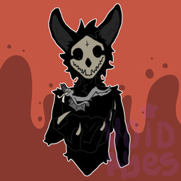 anthro black_body black_fur claws fur grey_body grey_fur kerchief male simple_background solo wings voidryes delirium_(voidryes) kalupso_(voidryes) bat canid canine canis mammal skull_dog wolf 1:1 absurd_res hi_res