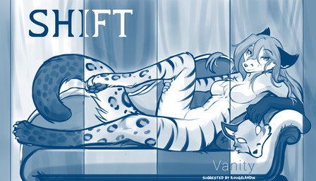 4_toes animal_mask anthro biped breasts casual_nudity chest_tuft claws digitigrade eyebrow_through_hair eyebrows featureless_breasts feet female female_anthro fingers fox_mask fur furniture hair holding_mask holding_object looking_at_viewer lounging lying markings mask medium_breasts navel nude nude_anthro nude_female on_back on_sofa one_leg_up pawpads pose raised_leg smile smirk sofa solo species_transformation spots spotted_body spotted_fur spotted_markings spotted_tail striped_body striped_fur stripes tail tail_markings toe_claws toes transformation translucent translucent_hair tuft conditional_dnp tom_fischbach twokinds vanity_(twokinds) canid canine felid fox keidran leopard mammal pantherine tiger 2026 7:4 blue_and_white digital_drawing_(artwork) digital_media_(artwork) hi_res monochrome pinup sketch