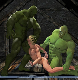 abs anal anal_penetration arm_grab athletic athletic_male attic balls barazoku blonde_hair bodypaint double_penetration erection face_paint fangs feet fellatio fellatio_while_penetrated floor forced genitals green_body green_skin group group_sex hair hairless hairy head_grab human_penetrated inside interspecies kneeling leg_grab lifted male male/male male_penetrated male_penetrating male_penetrating_male muscular muscular_humanoid muscular_male nipples not_furry nude nude_humanoid nude_male on_ground oral oral_penetration pecs penetration penile penile_penetration penis penis_in_ass rape restrained rough_sex sex side_view spitroast standing teeth threesome trio tusks wood wood_floor unknown_artist human humanoid mammal orc 3d_(artwork) digital_media_(artwork)
