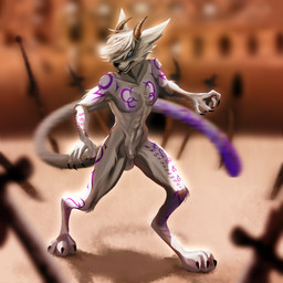 animal_genitalia anthro arena casual_nudity fully_sheathed fur fur_markings genitals male markings nude public public_nudity sheath stadium beebubz zaint zalnak 1:1 absurd_res hi_res