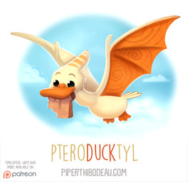 ambiguous_gender beady_eyes black_eyes bread cloud feathers feral food humor membrane_(anatomy) membranous_wings orange_body orange_feathers pun simple_background sky solo text visual_pun white_background white_body white_feathers wings piper_thibodeau anatid anseriform avian bird duck hybrid prehistoric_species pteranodon pteranodontid pterosaur reptile scalie digital_media_(artwork) digital_painting_(artwork) painting_(artwork) url
