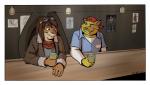 alcohol bar beverage clothed clothing drawing duo fully_clothed photo sitting cirruskitfox hanna-barbera swat_kats casandro chance_furlong digital_media_(artwork) half-length_portrait portrait