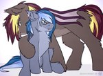 duo eyewear feral glasses male simple_background sitting size_difference snowstormbat hasbro my_little_pony arden_heatwave midnight_snowstorm bat_pony equid equine horse mammal hi_res meme brother_(lore) brothers_(lore) sibling_(lore)