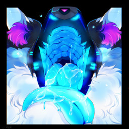 blue_inner_ear blue_mouth blue_tongue bodily_fluids cyan_insides cyan_mouth drooling glowing glowing_insides glowing_mouth glowing_tongue imminent_vore inner_ear_fluff language long_tongue machine male mawplay mouth_shot open_mouth palate pink_inner_ear_fluff protogen_visor saliva saliva_on_tongue saliva_string throat tongue tongue_out tuft white_ears tovarish primagen protogen 1:1 hi_res
