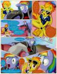 anthro anthrofied candy clothing dessert dialogue dress_uniform feathered_wings feathers female food lollipop text wings frist44 friendship_is_magic hasbro my_little_pony mythology rainbow_blaze_(mlp) spitfire_(mlp) wonderbolts_(mlp) equid equine horse mammal mythological_creature mythological_equine pegasus pony 2016 comic english_text hi_res