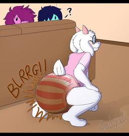 anthro black_bars blush clothed clothing crouching diaper diaper_fetish feces feces_in_diaper heart_symbol male pooping scatplay soiled_diaper soiling soiling_diaper straining text unclean_diaper used_diaper using_diaper wearing_diaper shadyadi deltarune undertale_(series) kris_dreemurr ralsei susie_(deltarune) bovid caprine darkner goat human lightner mammal scalie 2024 artist_name hi_res letterbox signature