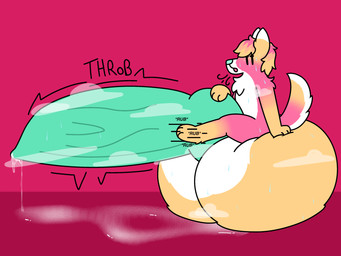 anthro autofootjob big_penis bodily_fluids colorful_body dripping excessive_genital_fluids excessive_precum feet foot_fetish foot_play genital_fluids genitals huge_penis hyper hyper_genitalia hyper_penis knot knotted_penis male masturbation musk musky_balls musky_penis onomatopoeia penile penis precum precum_drip sitting_on_balls sitting_on_own_balls solo sound_effects sweat tail text throbbing throbbing_penis vein veiny_penis doug_polaris dwink_benson_aloha canid canine canis domestic_dog mammal 4:3 hi_res